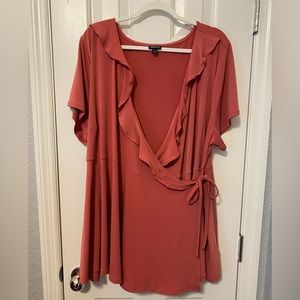 Mauve Wrap Dress Shirt from Torrid